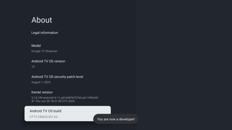 Installation Tutorial 11 Google TV Streamer Sideload Guide Enable Developer Options